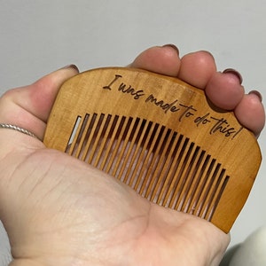 Wooden Engraved Birth Comb for Mothers, Midwives, Doulas