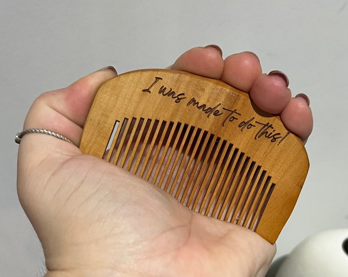 Wooden Engraved Birth Comb for Mothers, Midwives, Doulas