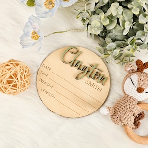 Custom Baby Name Swaddle 3D Birth Stat, Hospital Newborn Announcement, Personalized Wooden Name Announcement Sign, Gift for New Mom