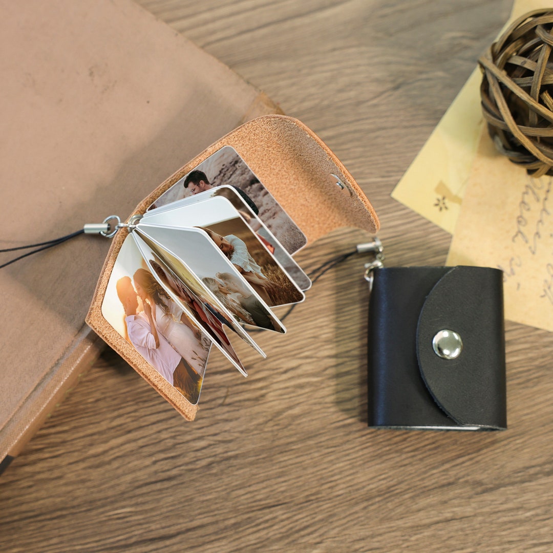 Personalized Leather Photo Keychain Album Keychain Mini Photo Etsy UK