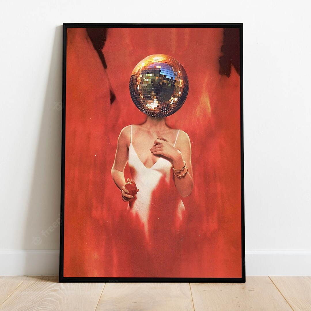 Discotheque Poster, Disco Girl Poster, Disco Print, Dancing Queen Poster, Bedroom Decor, Disco Ball Poster, No Frame, Home Decor