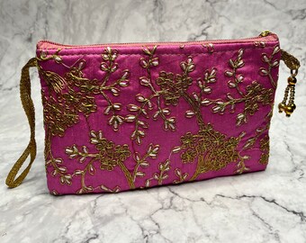 Indiase borduurwerk pols clutch tas