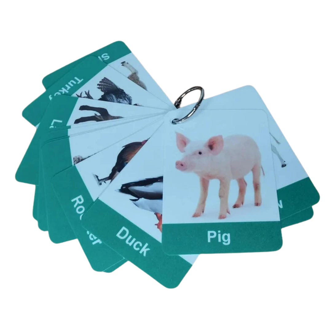 Farm Animals Flashcards: Montessori Learning Cards for Toddlers - Etsy