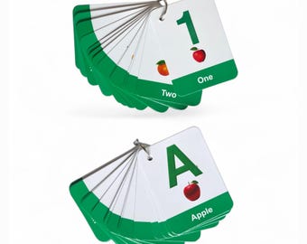Laminated ABC & 123 Flash Cards: Toddler Early Learning with Marker