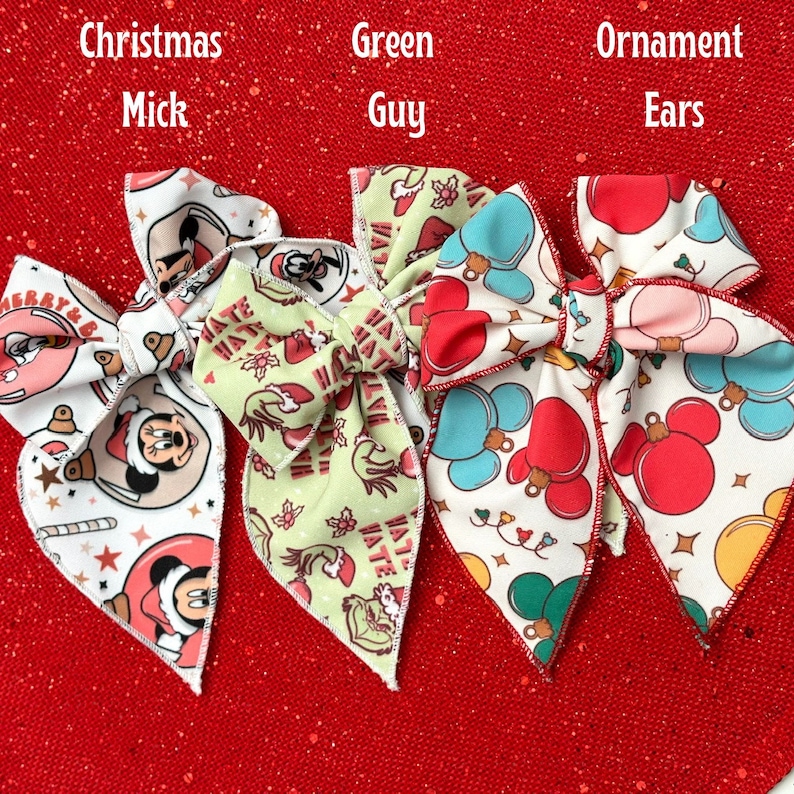 Christmas Baby Girl Hair Bows Toddler Clip Christmas Fable Bow Mickey