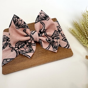 Western Baby Bow | Rodeo Girl Bow | Cowgirl toddler Bow | Rodeo baby Outfit | Cactus bow| Cow print Bow | Western hair bow | Boho Western