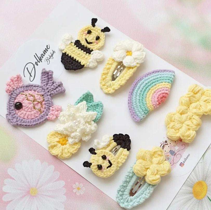 Girl Hair Pin Handmade Crochet Hair Clip Toddler Lemon - Etsy Girl Hair Pin Handmade Crochet Hair Clip Toddler Lemon - Etsy