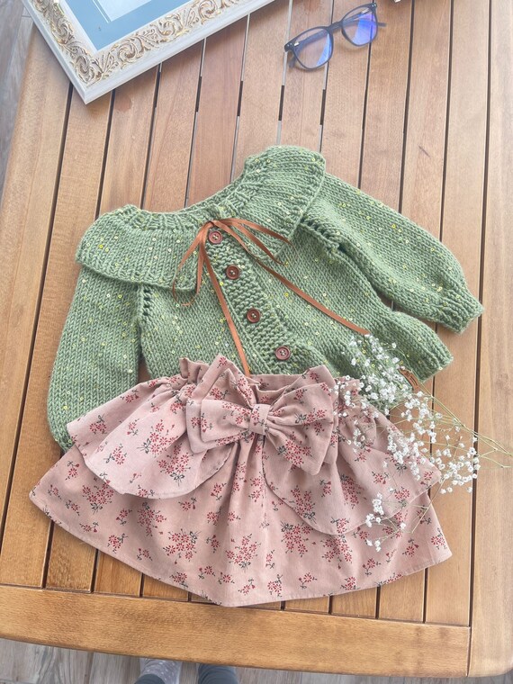 Baby girl dress top and cardigan set