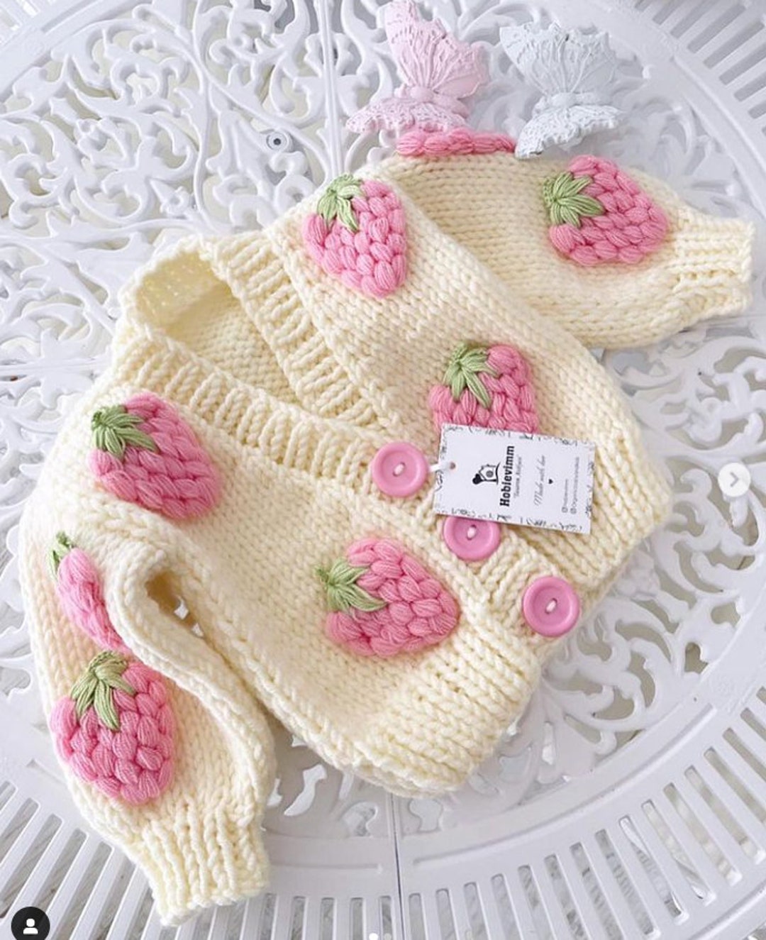 Beginning Boutique Chunky Cardigan Pink Beginning Boutique White