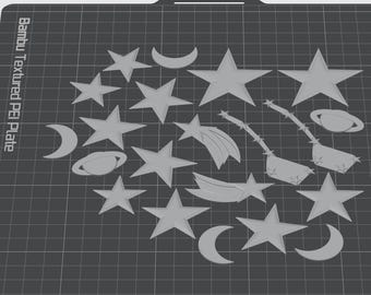 Glow in the Dark Stars, Planets, Moon: 3D Print Model (STL, 3MF) - Commercial License