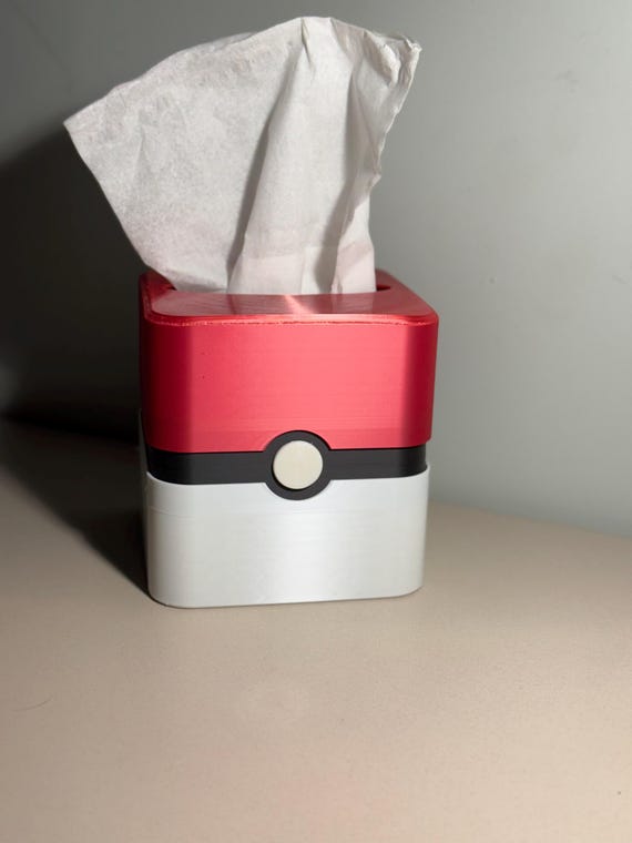 Pokeball Tissue Box Holder - Commercial License, 3mf, STL Model File