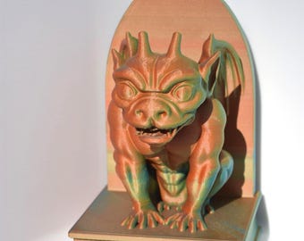 Gargoyle Bookend 3D Model Files: Small & Large (STL, 3MF Digital Download)