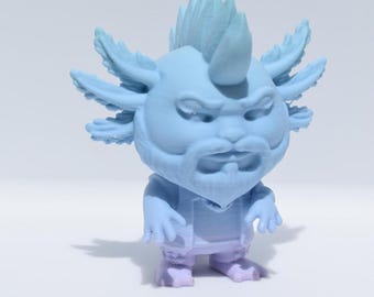 Elder Punk Axolotl - 3d printable digital file and Commercial License, 3mf, STL Model File