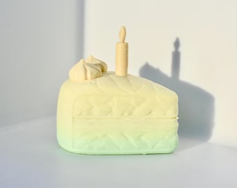 Birthday Cake Slice with Candle: 3D Printable Model (STL, 3MF)