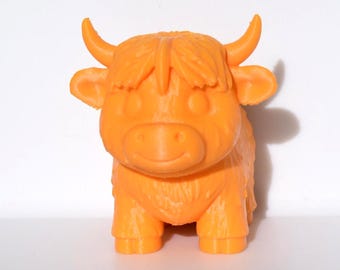 Smiling Highland Cow - 3d printable digital file and Commercial License, 3mf, STL Model File