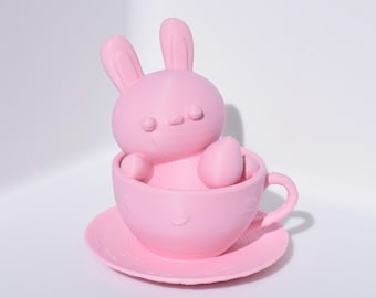 Teacup Easter Themed Bunny - Digital File and Commercial License, 3mf, STL Model File
