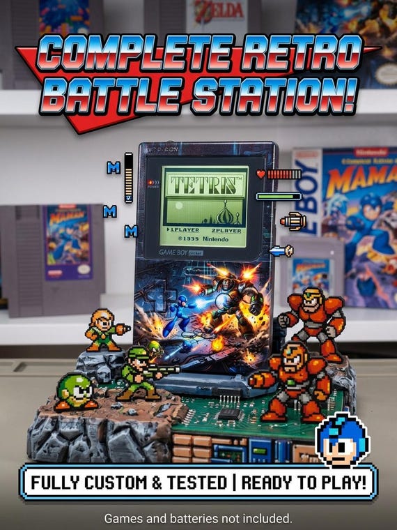 Custom Game Boy Pocket Console – MegaMan Battle Edition | Fully Assembled Handheld Gaming System