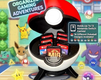 Pokeball Nintendo Switch Game Holder - 16 Designs