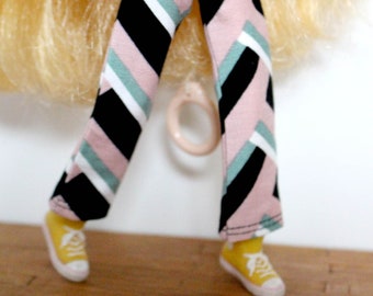 Blythe Licca doll Geometric sailor pants trousers