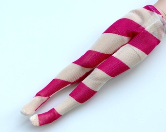 Blythe Licca Pullip Momoko PINK STRIPES Net Tights Leggings  Stockings