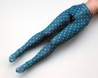 Blythe Licca Pullip Momoko Blue polkadots Tights Leggings  Stockings