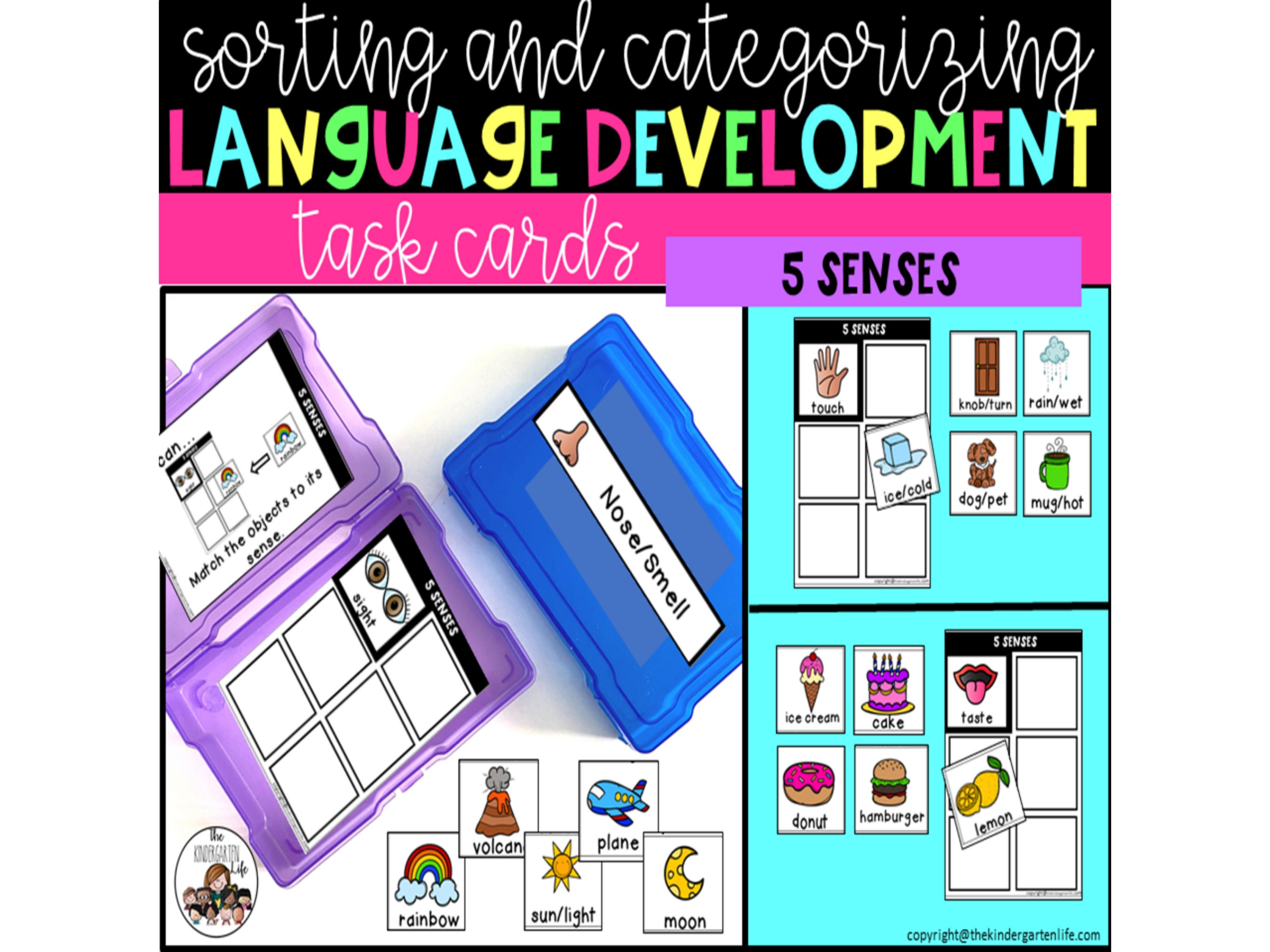 5 Senses Sorting Task Box Activity - Etsy