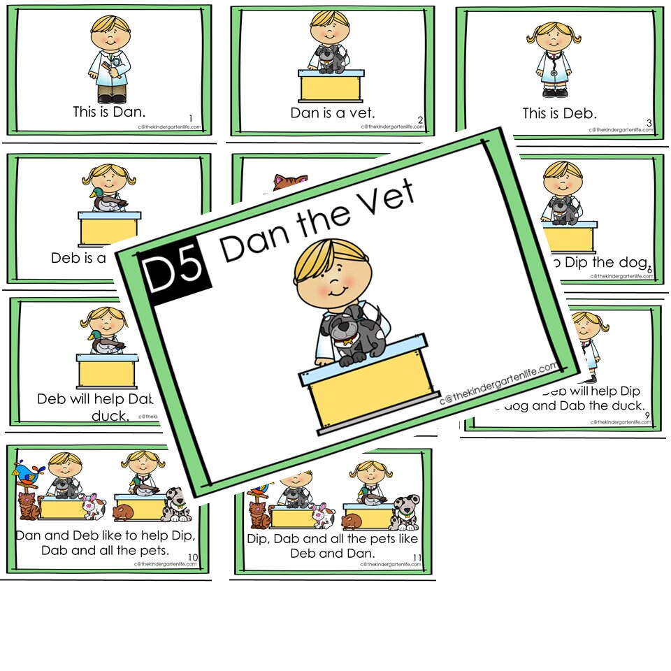 Decodable Dyslexia Reader Dan the Vet - Etsy