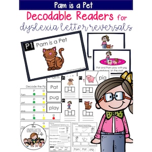 Decodable Dyslexia Reader Pam is a Pet