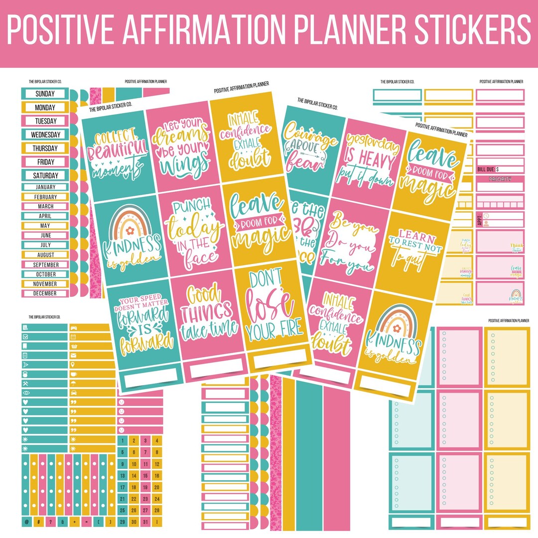 Printable Positive Affirmation Planner Stickers - Etsy
