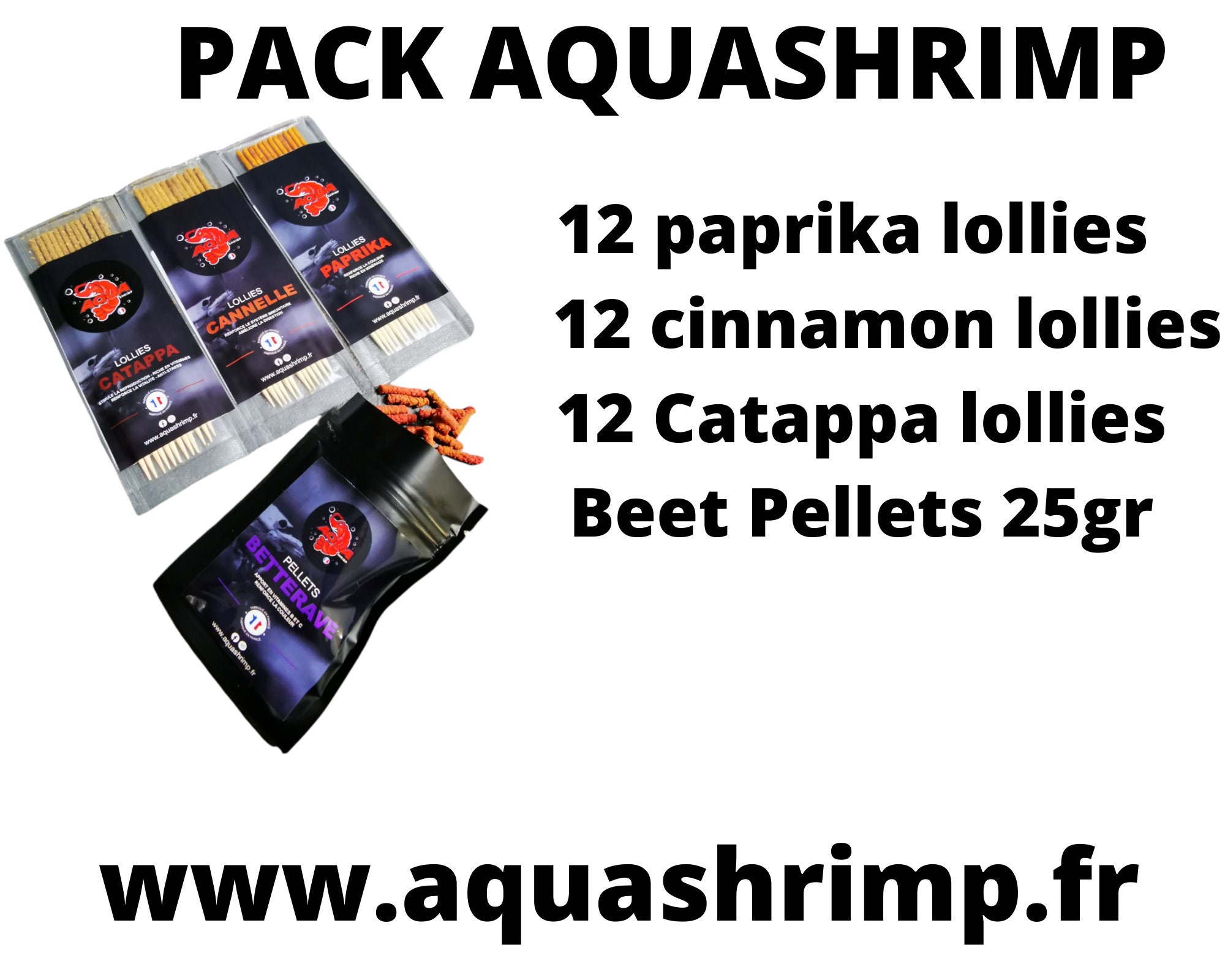 Cinnamon Shrimp Lollies + Paprika Catappa Pellets Beet 25Gr/Red Cherry /Food For /Homemade /