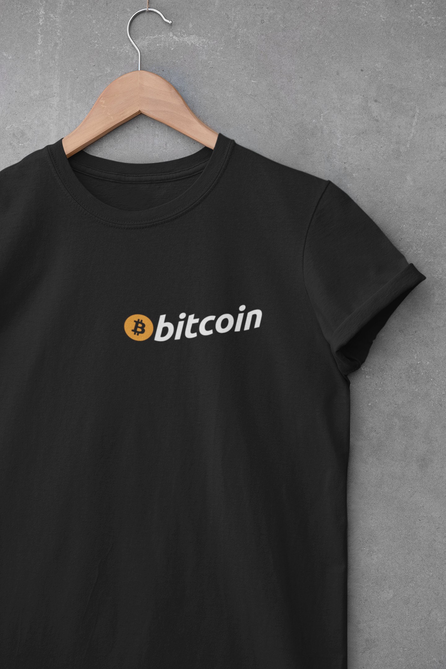 Bitcoin BTC dimensioni del logo su tasca T-shirt valuta Crypto Unisex Top Regalo 