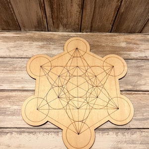 Wooden Crystal Grid Sacred Geometry Chakra Mandala Tree of Life