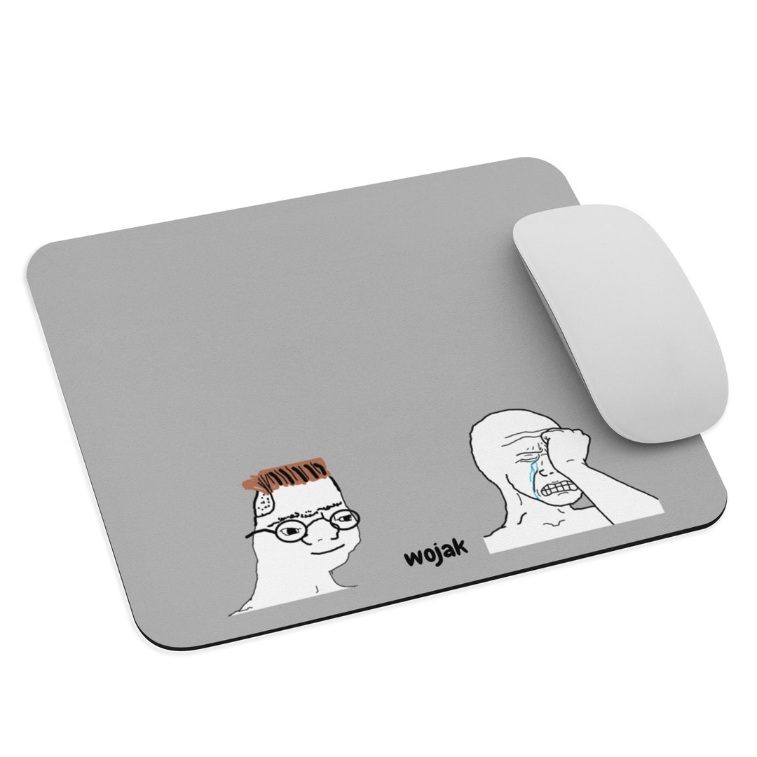 Wojak Meme Mouse Pad Grey/black Youtube Fan Merch Pad Etsy