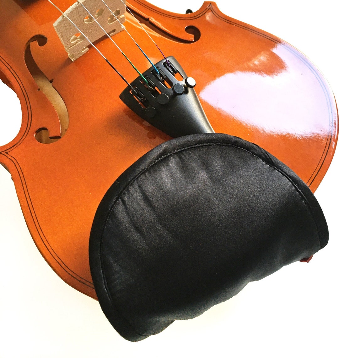 100 Silk Violin Chin Rest Cover Pad, Violin Chinrest Cover Pad, Black