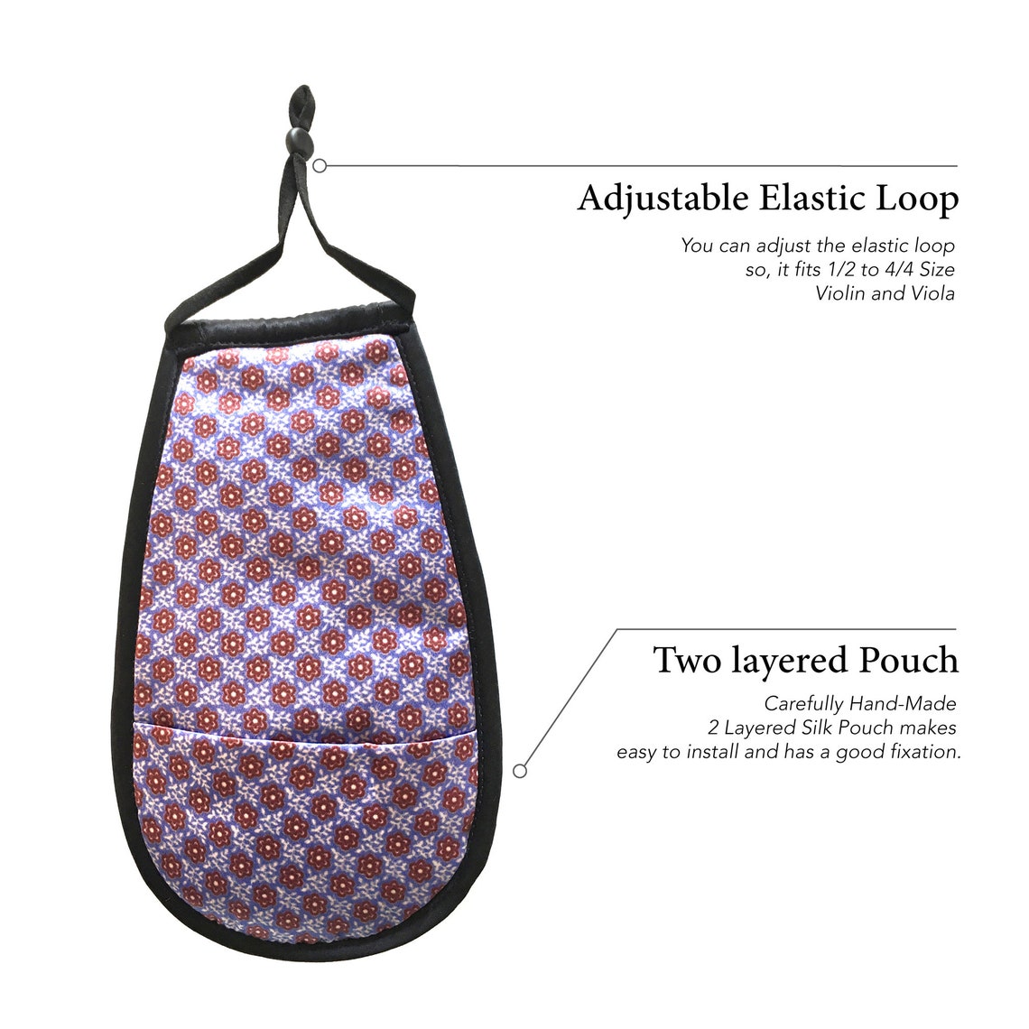 100 Silk Violin Chin Rest Cover Pad, Violin Chinrest Cover Pad, Black