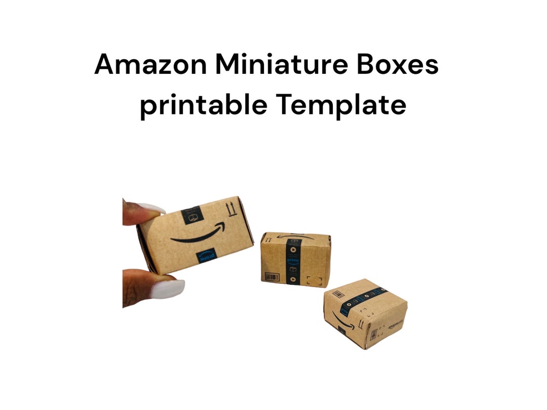 Miniature Amazon Cut Out Boxes DIY Printable PDF Template for Etsy