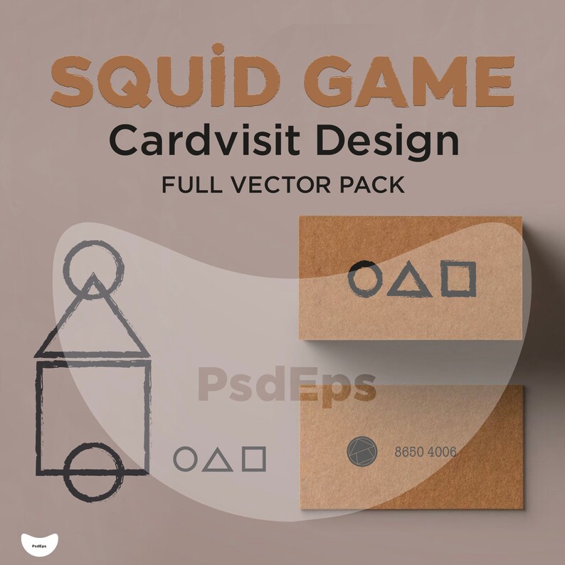 Squid Game Card Visit Design. SQUIDGAME FULL Vector Pack Logo | Etsy