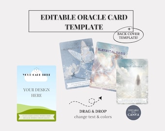 Orakelkarten-Vorlage für Canva – Erstelle dein eigenes Kartenset, bearbeitbare und druckbare Karten, spirituelle Beratungsangebote, Affirmationskarten, DIY-Kartenmacher