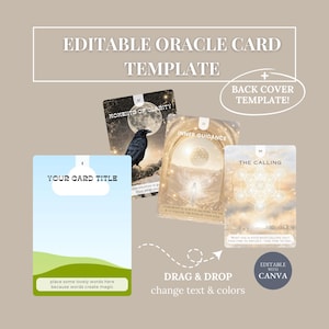 Oracle-kaart bewerkbare canva-sjabloon Maak je eigen Oracle-kaartspel Spiritueel lezen Zakelijk aanpasbaar kaartenspel DYI-bevestigingskaarten