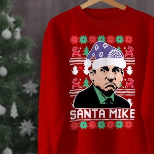 Santa Mike kerst hoodie, lelijke kersttrui, het kantoor Santa Mike Unisex sweatshirt, het kantoor Santa Mike shirt