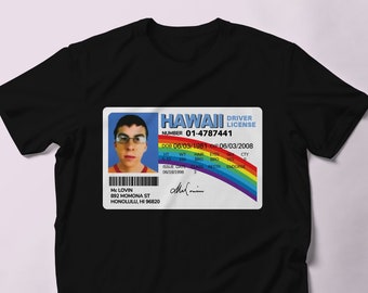 Driver Licence of McLovin from Superbad T-Shirt, Funny Comedy Movie Fan Shirt, Unisex Vintage Graphic Tee, Humorous Tshirt
