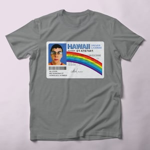 Maglietta Uomo McLovin Patente Hawaii - Ispirata Al Film - Nera Taglia L
