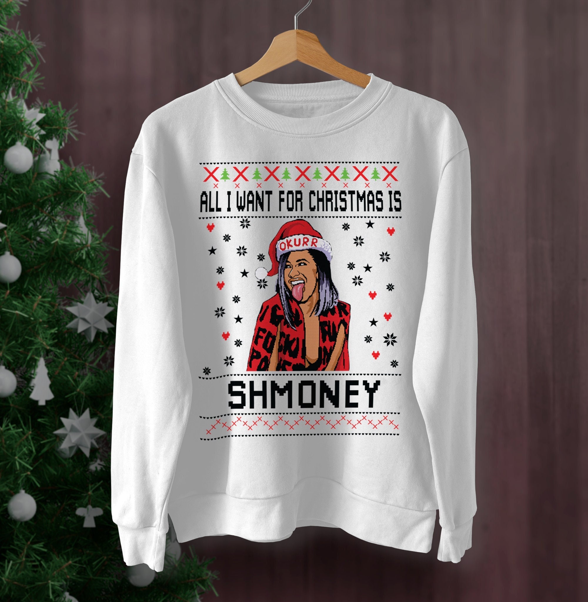 Cardi b xmas sweater outlet