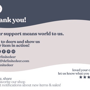 May include: Thank you! Your support means the world to us. Join the deers and show us your item in action! @deefinitedeer hello@definitedeer.com #definitedeer Like, share and favorite our shop to get notifications about new items & sales! Loved your order? Let us know what you think!  ★★★★★