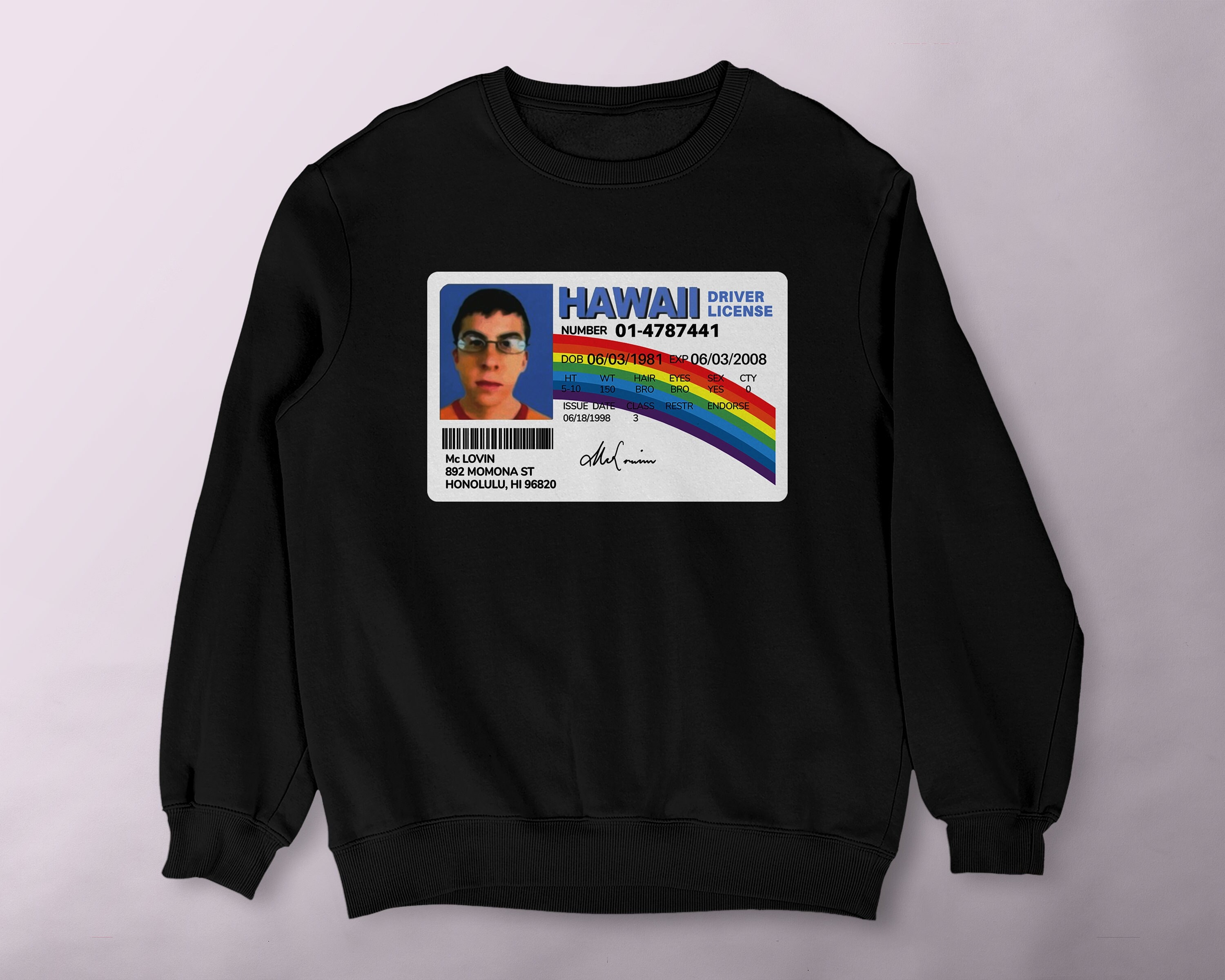Driver Licence of Mclovin From Superbad Hoodie Funny Comedy Movie Fan Sweatshirt Unisex Vintage Graphic Jumper Humorous Cozy Hoody Etsy