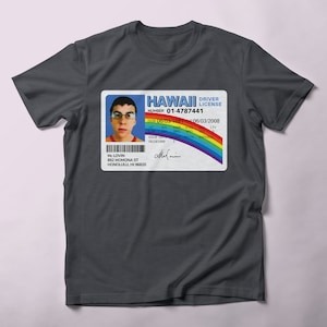 Maglietta Uomo McLovin Patente Hawaii - Ispirata Al Film - Nera Taglia L