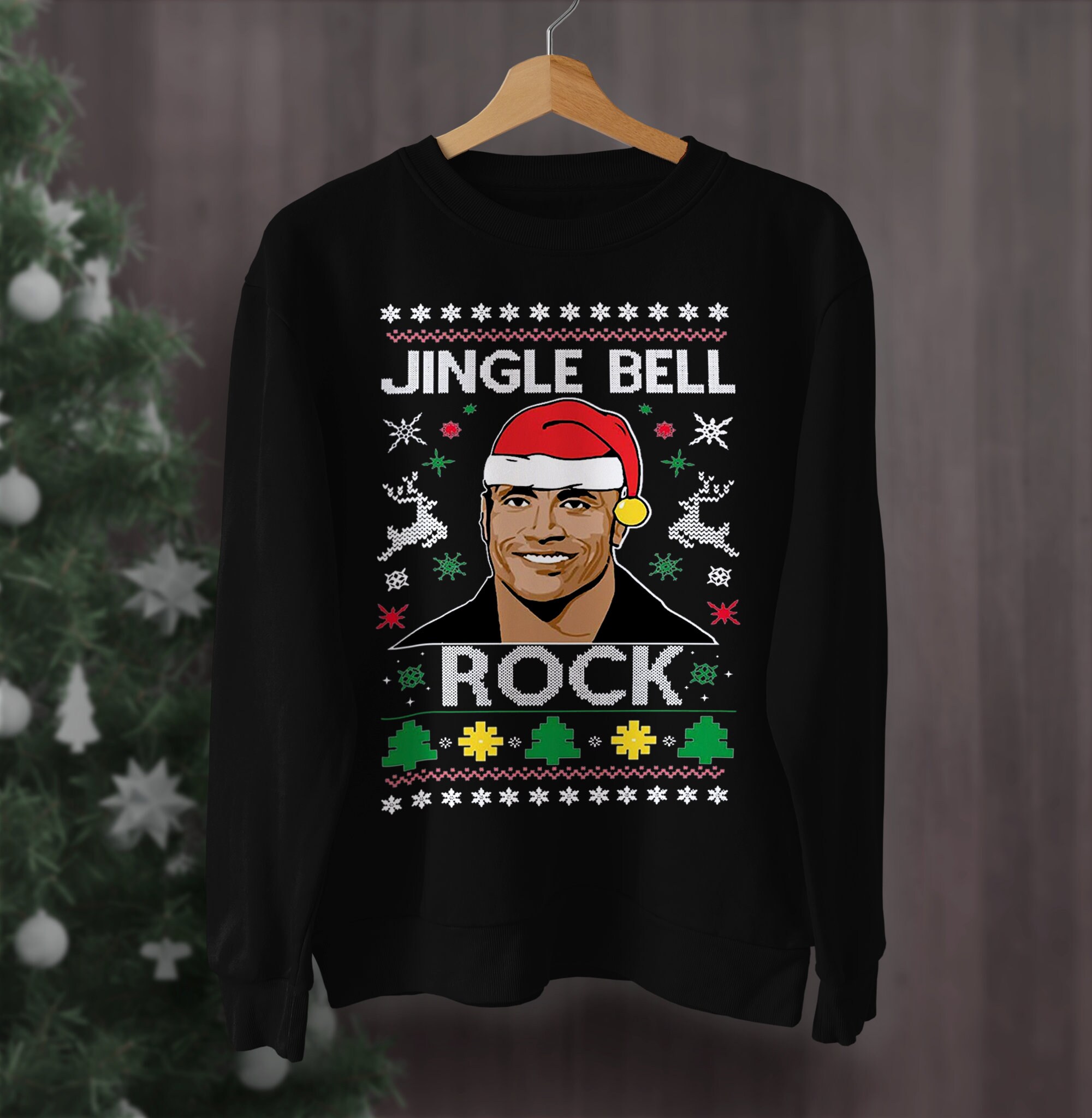 The Rock Christmas Sweatshirt Ugly Christmas Sweater the Rock