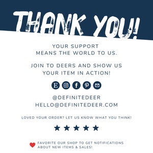 May include: Thank you! Your support means the world to us. Join to Deers and show us your item in action!  @DEFINITEDEER HELLO@DEFINITEDEER.COM Loved your order? Let us know what you think!  FAVORITE OUR SHOP TO GET NOTIFICATIONS ABOUT NEW ITEMS & SALES!