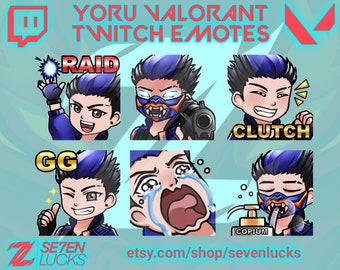 Yoru Valorant Twitch Emotes, Valorant Twitch Emotes, Kawaii Twitch Emotes, Anime Twitch Emote, Chibi Yoru Twitch Emotes v1 - by Sevenlucks