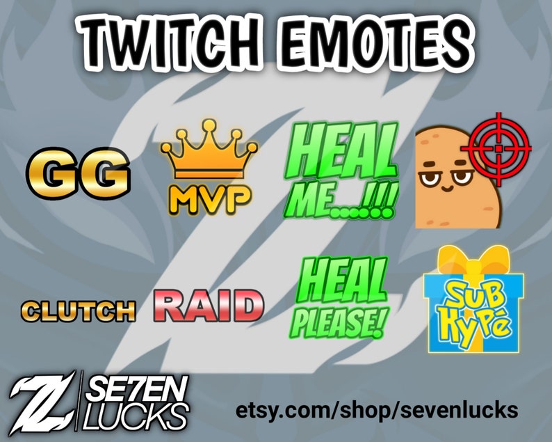 8x Twitch Emotes, Icon Basic Text Twitch Emotes, FPS Game Twitch Emotes ...